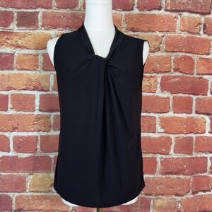 Talbots Sleeveless Blouse‎ Shirt Women's Size Small Petite Solid Black